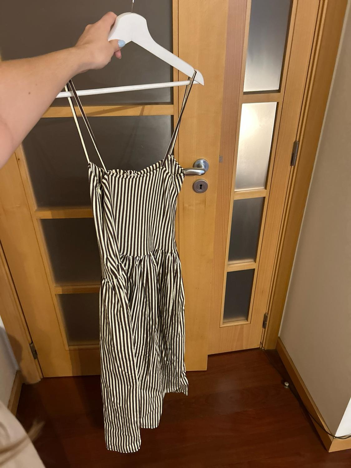 STRIPED COMBINED POPLIN DRESS - Image 10