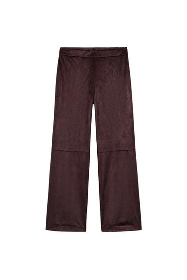 FAUX SUEDE TROUSERS
