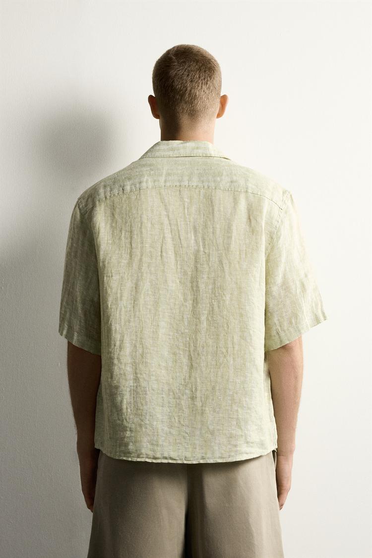 Camisa a rayas jacquard 100% lino 3