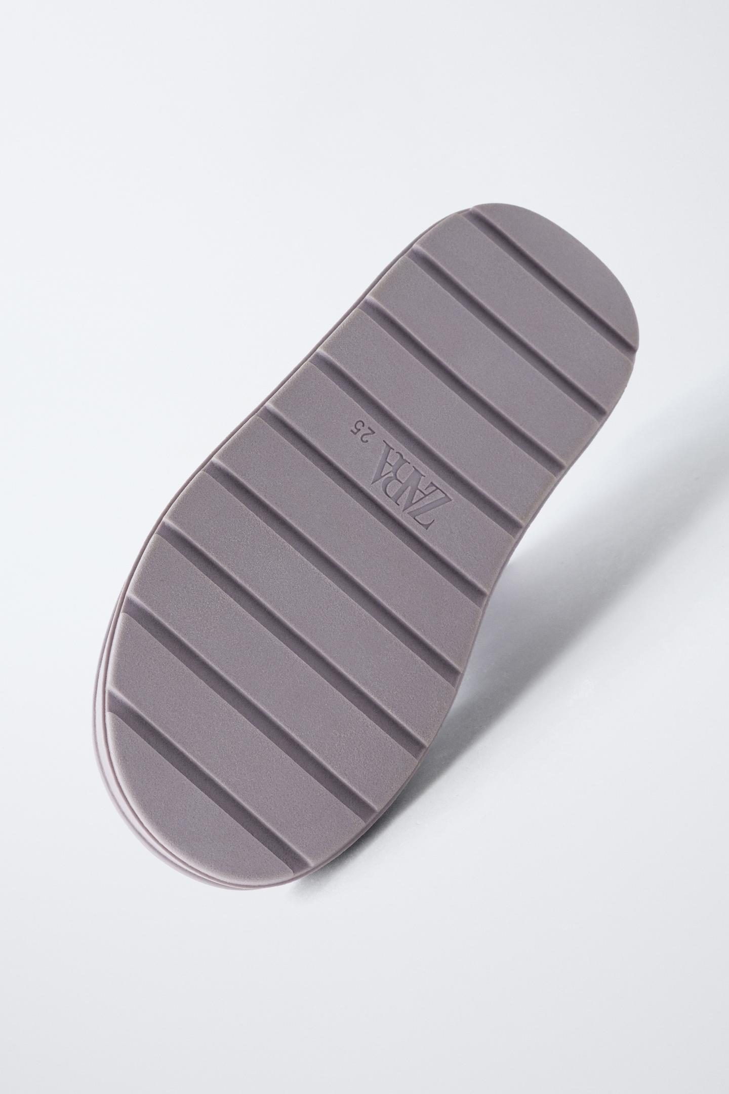Детские ботинки Zara Water-Repellent Quilted Ankle, цвет: Розовато-лиловый — фото 7