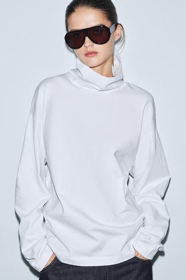 Zara TURTLENECK T-SHIRT - White - Image 0