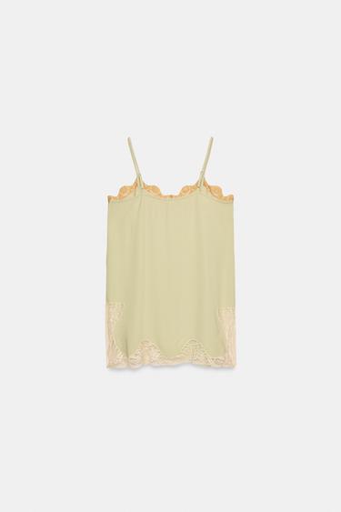 ZW COLLECTION LACE STRAP TOP - Lime by Zara - Image 5