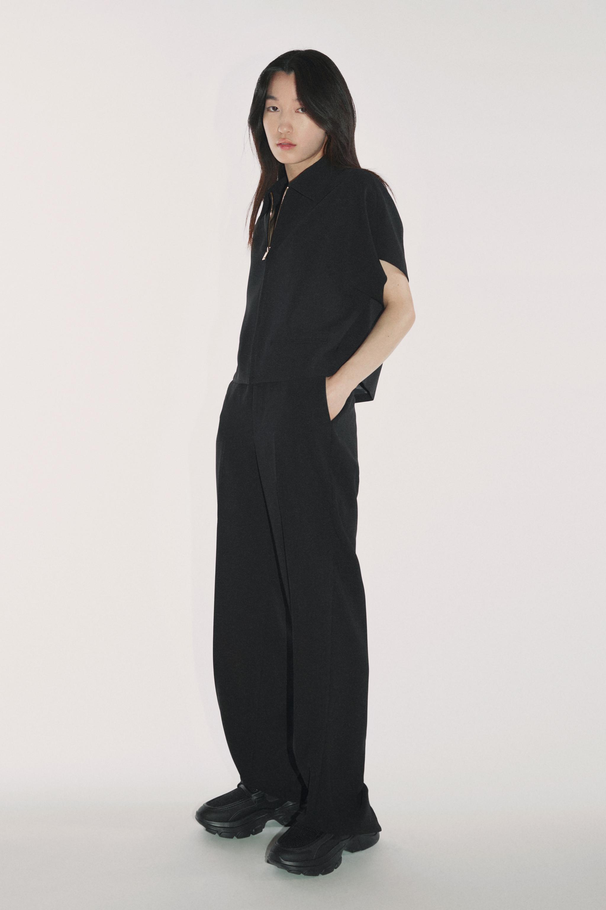 ZW コレクション STRAIGHT-FIT パンツ - ブラック | ZARA Japan