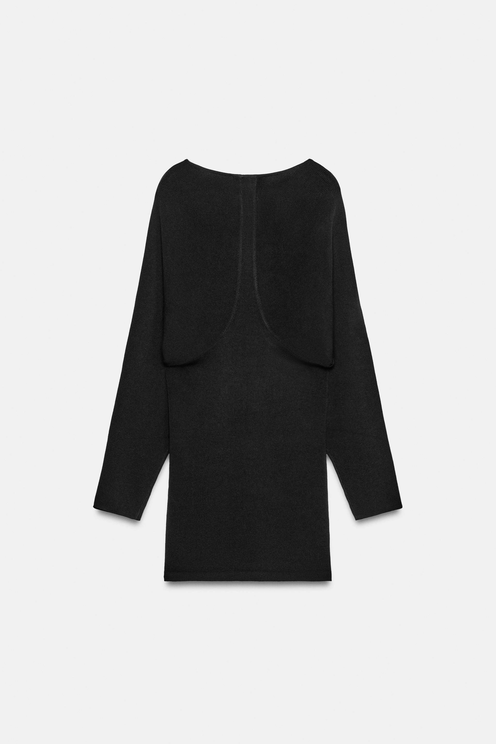 Zara SEAMED SHORT KNIT DRESS — фото 7