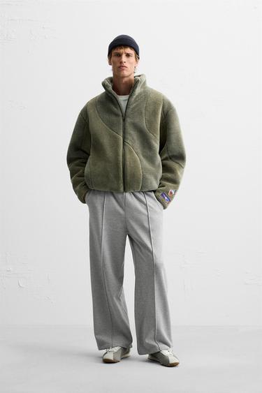 Zara FLEECE JACKET - Khaki - Image 0