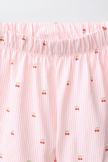 6-14 ANS/ PYJAMA CHEMISE RAYURES ET CERISES - Blanc / Rouge de Zara - Image 6