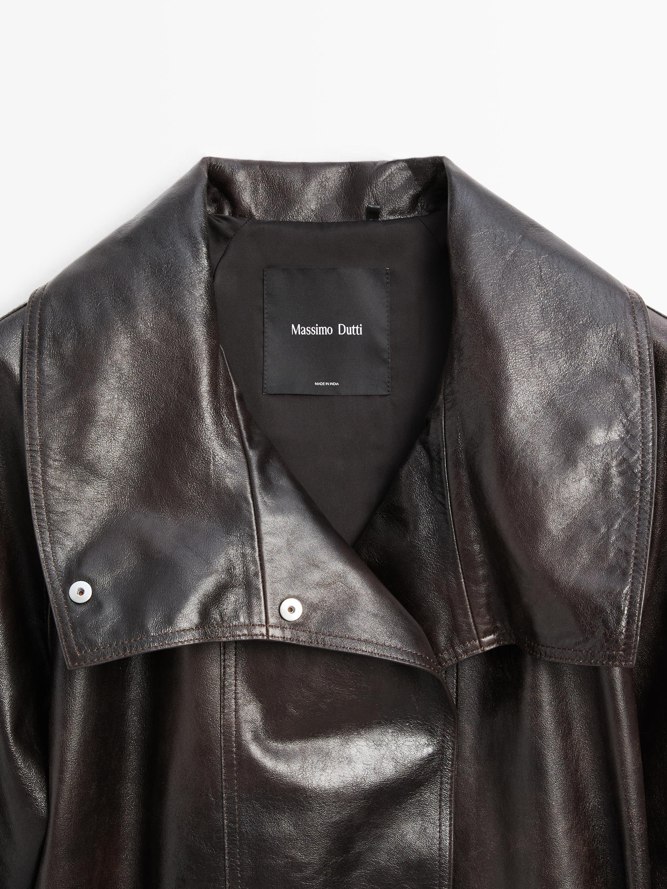 Nappa leather jacket with belt
