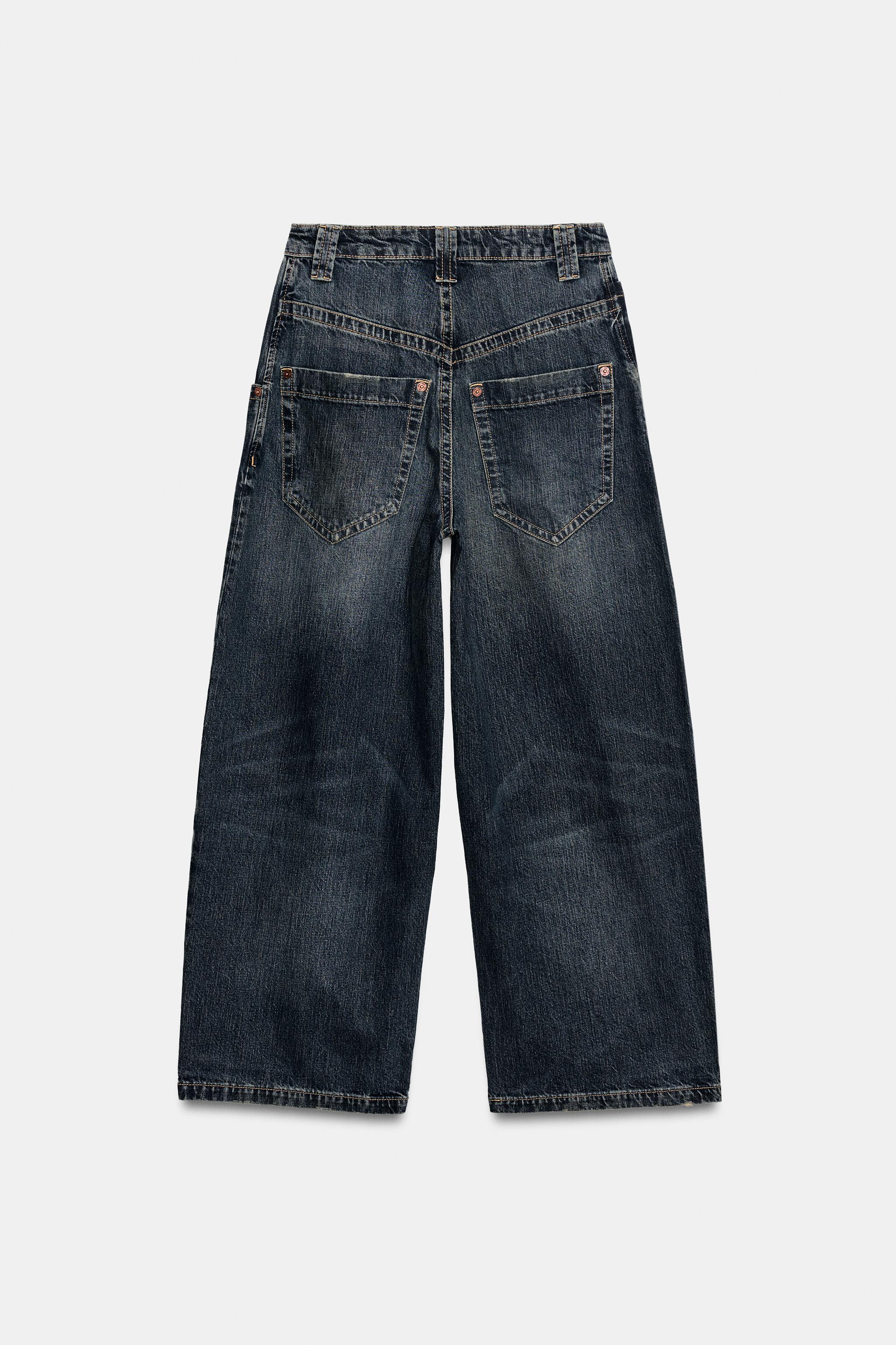 TRF ミッドライズ バギーデニムパンツ - ネイビーブルー | ZARA Japan