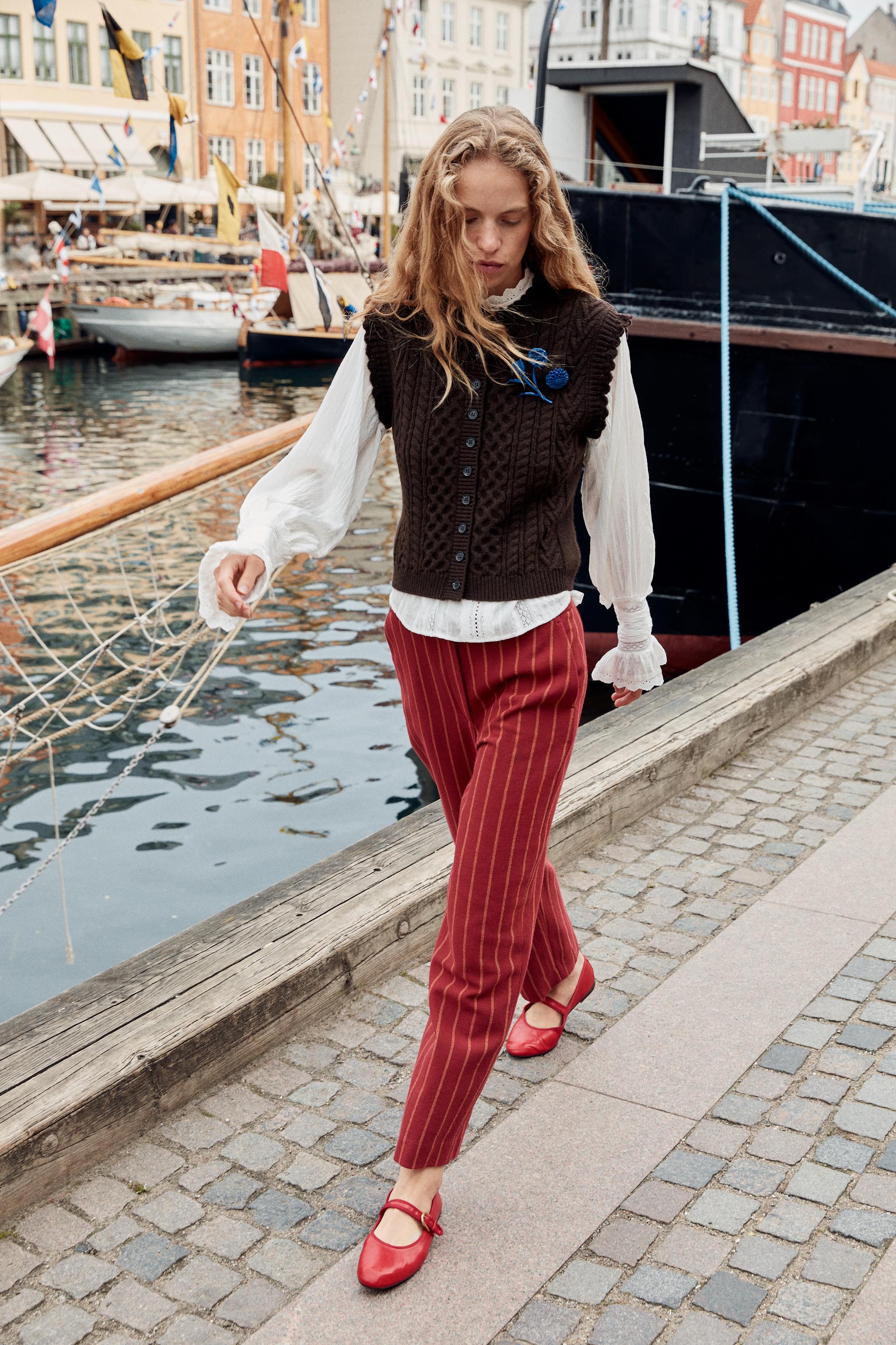 STRIPED STRAIGHT-LEG PANTS