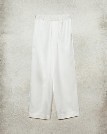 LUDOVIC DE SAINT SERNIN x ZARA 새틴 팬츠 - Zara 크림