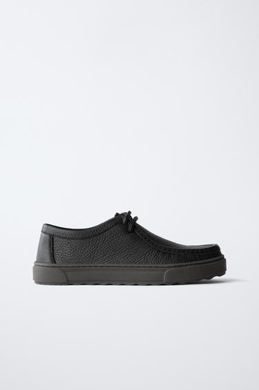 ZAPATO PIEL RIBETE - Negro de Zara