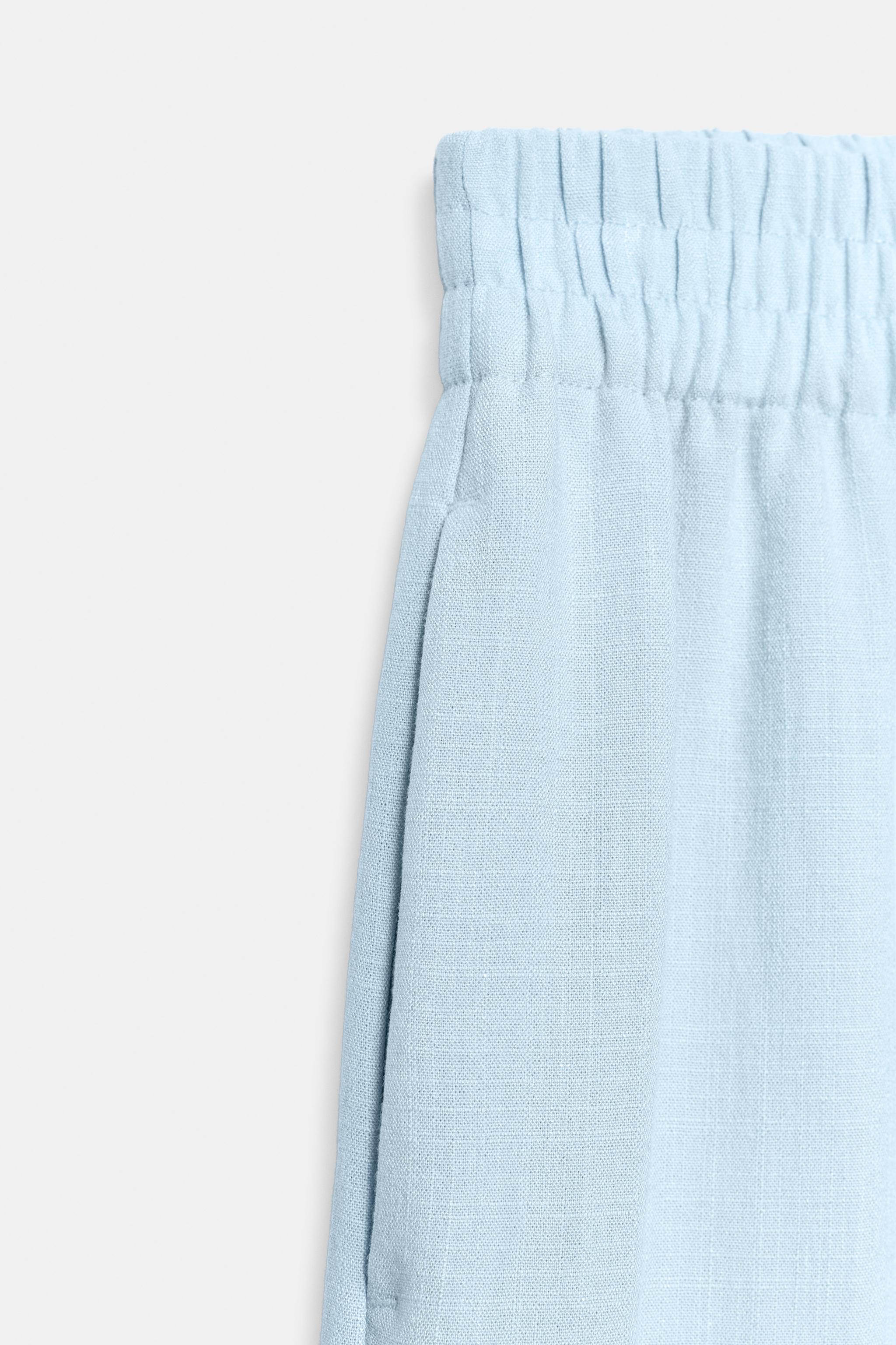 Zara Elastik Belli Geniş Pantolon görsel 8