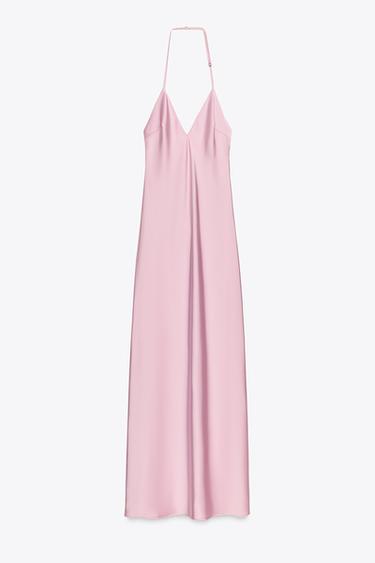 SATIN MIDI DRESS - Pink / Mauve by Zara - Image 4