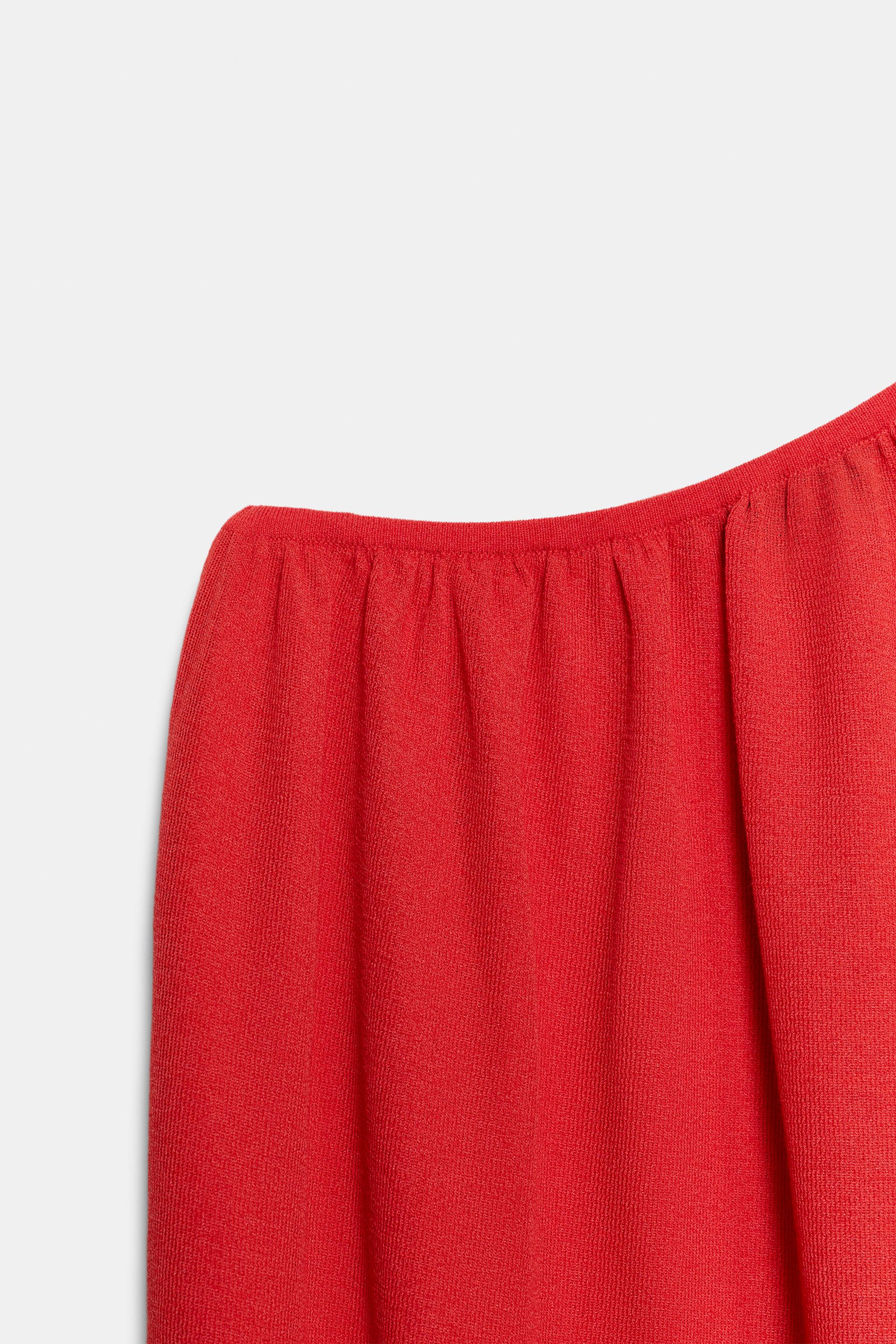 ASYMMETRIC KNIT DRESS - Red | ZARA United States