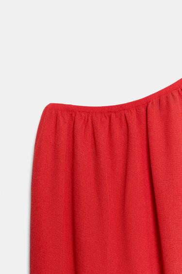 ASYMMETRIC KNIT DRESS - Red by Zara - Image 8