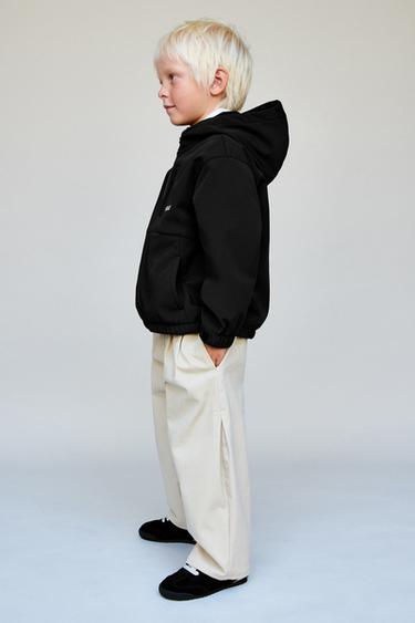 WATER-REPELLENT LINED HOODED JACKET - Black by Zara - Image 1