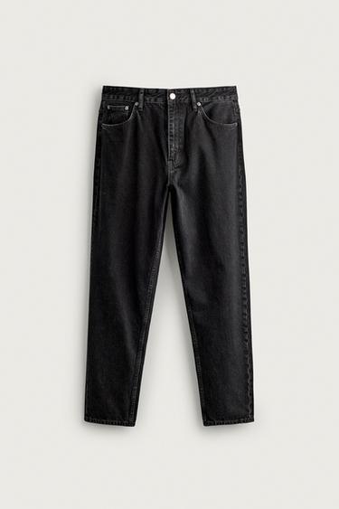 Zara SLIM CROPPED FIT JEANS - Black