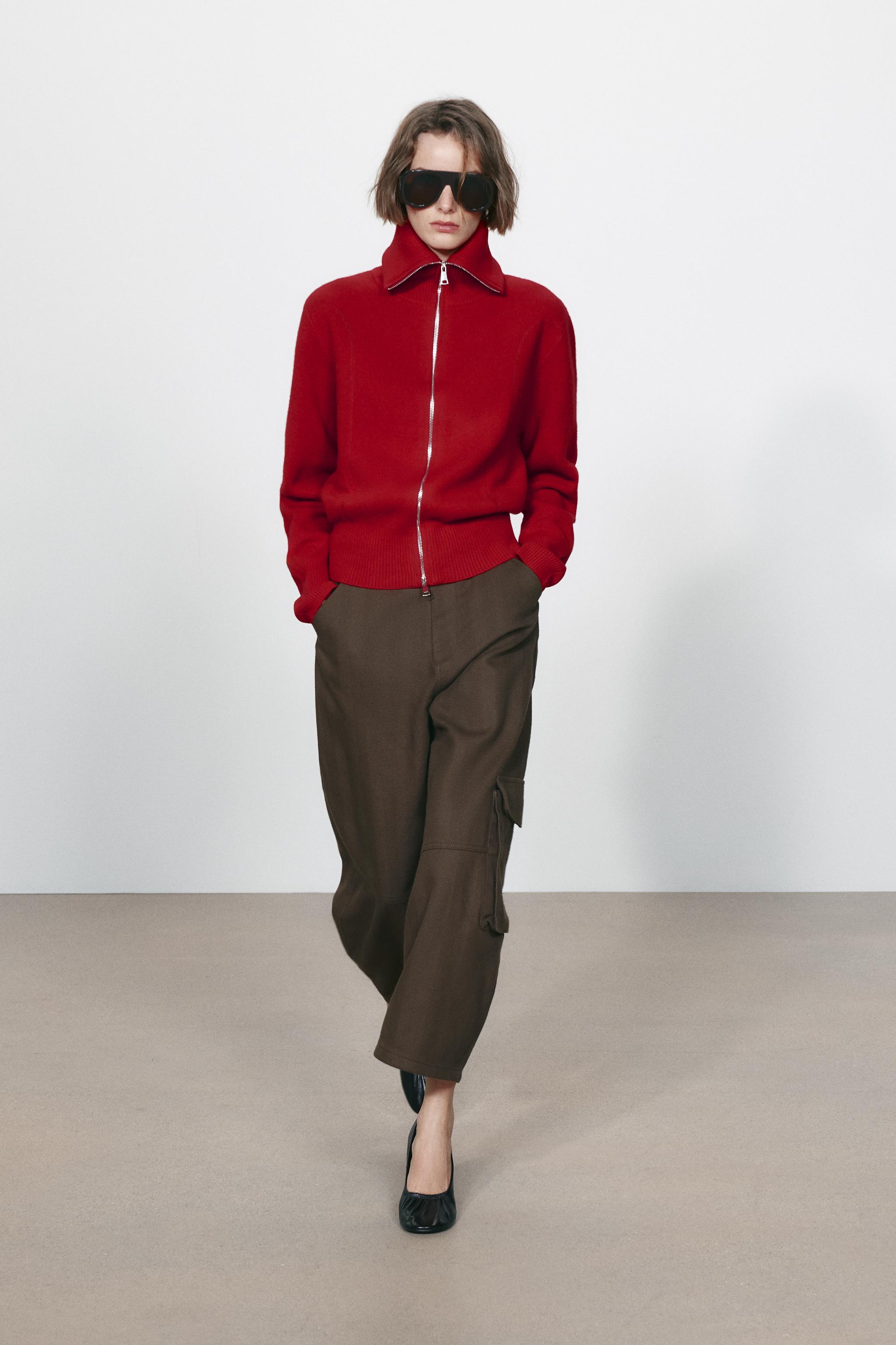 96% WOOL ZIP-UP BOMBER JACKET - Red | ZARA United States