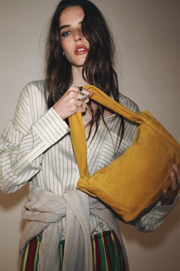 SACS EN CUIR DAIM BANDOULIÈRE Jaune ZARA Canada