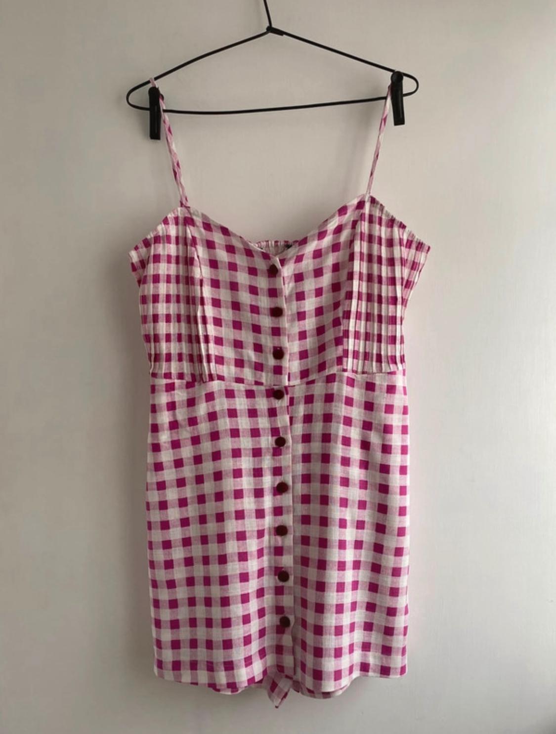 GINGHAM LINEN BLEND PLAYSUIT