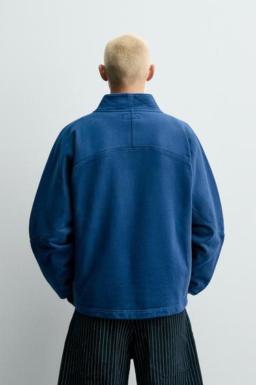 SUDADERA CUELLO CREMALLERA CHAMPION ® X ZARA - Marino de Zara