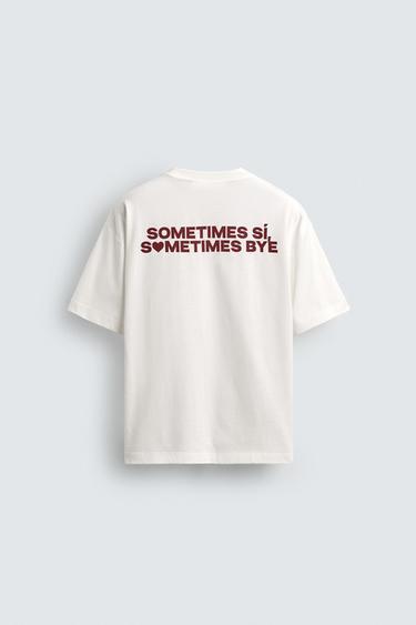 PRINTED SLOGAN POCKET T-SHIRT - White by Zara