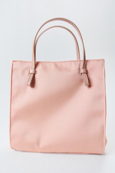 SATEEN HANDBAG - Pink by Zara