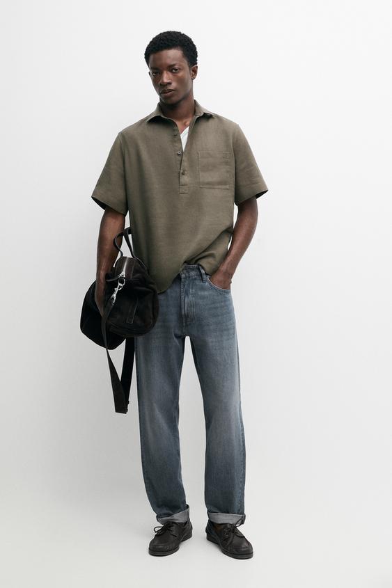 100% linen short sleeve shirt from Zara - $130