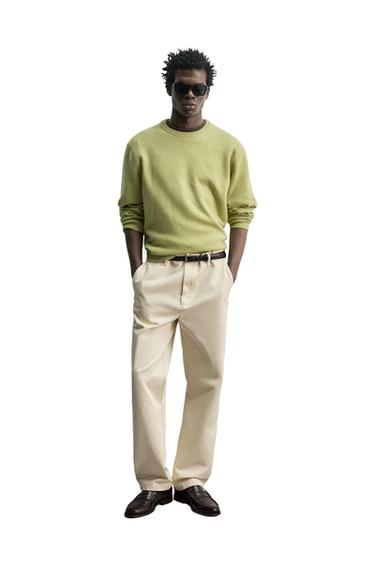 REGULAR FIT CHINO TROUSERS - Light beige by Zara