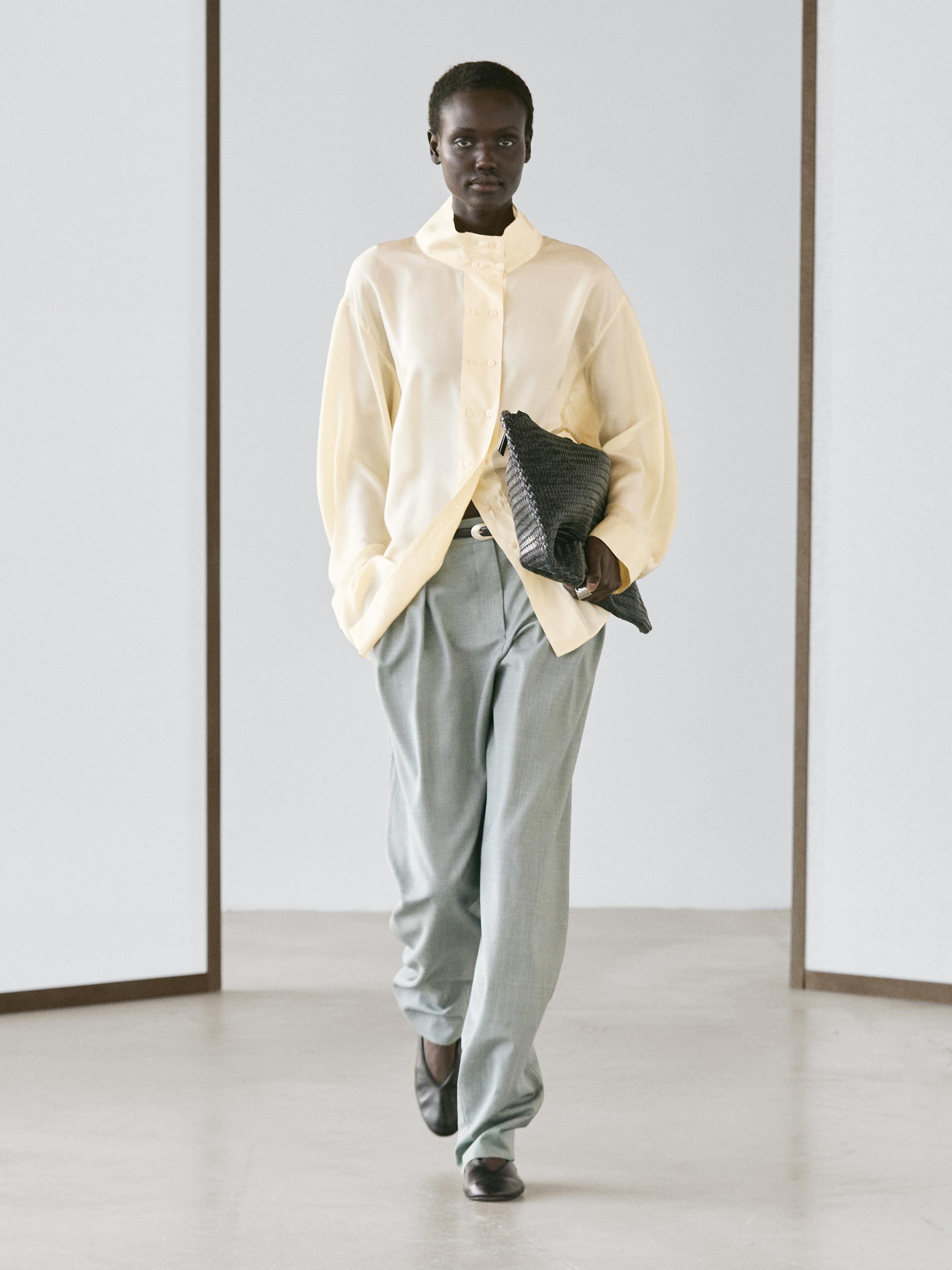 Silk shirt with button detail