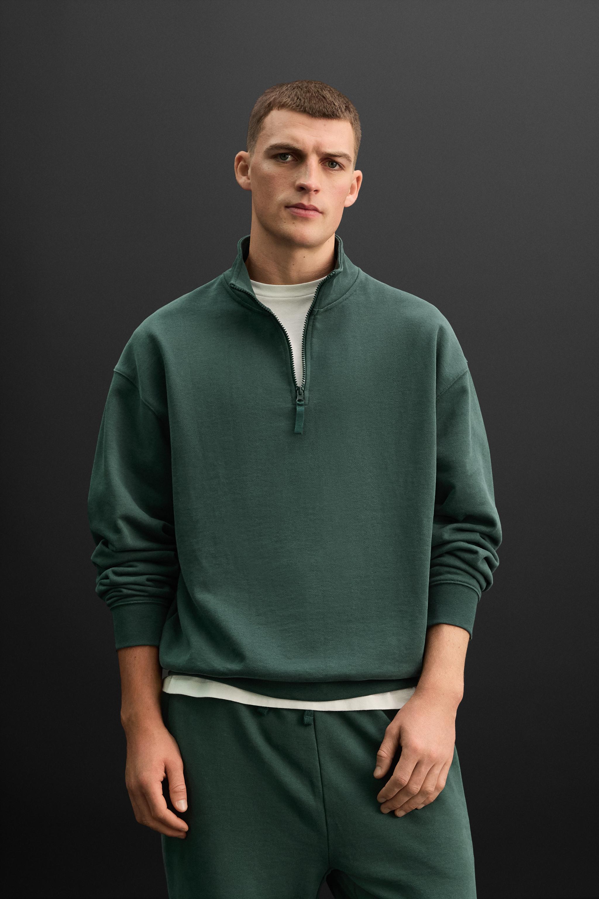 Green quarter zip sweater online