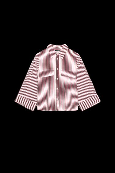 CAMISA RAYAS CON LINO - rayas de Zara