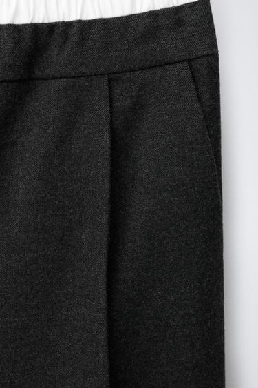 PANTALON DOUBLE TAILLE EN CONTRASTE - Gris anthracite de Zara - Image 3