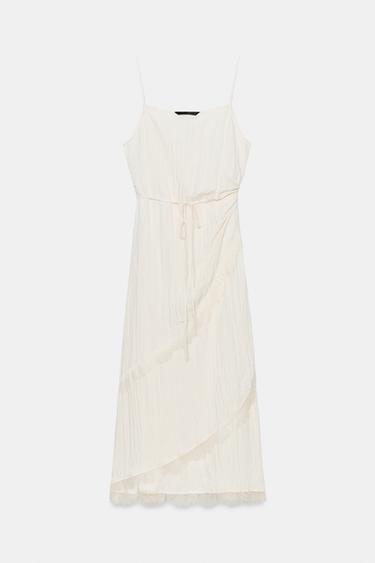 LACE CAMISOLE MIDI DRESS - Ecru by Zara - Image 8