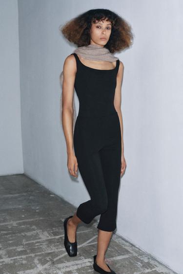 Zara CREPE BODYSUIT - Black - Image 0