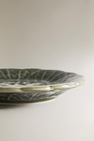 CABBAGE STONEWARE SIDE PLATE - Green by Zara - Image 3