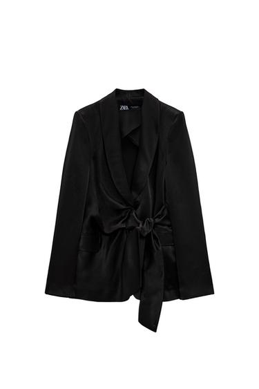 SATIN BLAZER WITH BOW