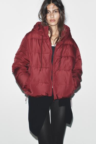 ANORAK CORTO CAPUCHA WATER REPELLENT WINDPROOF - Granate de Zara