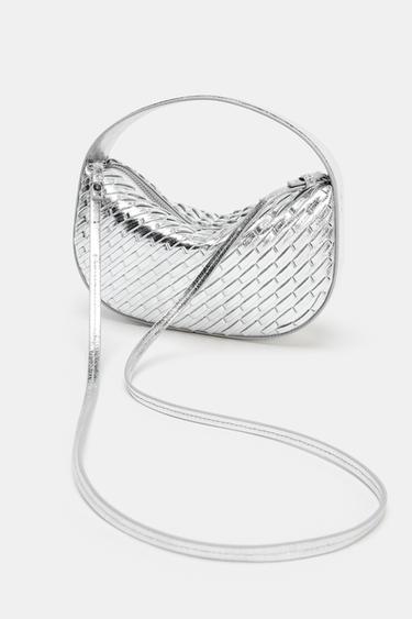 SAC À MAIN EFFET TRESSÉ - Argent de Zara - Image 2