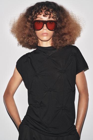 TOP EN MAILLE NŒUDS - Noir de Zara - Image 4