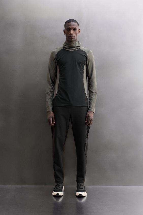 SUDADERA TÉCNICA RUNNING COMBINADA - Verde gris de Zara - Imagen 0