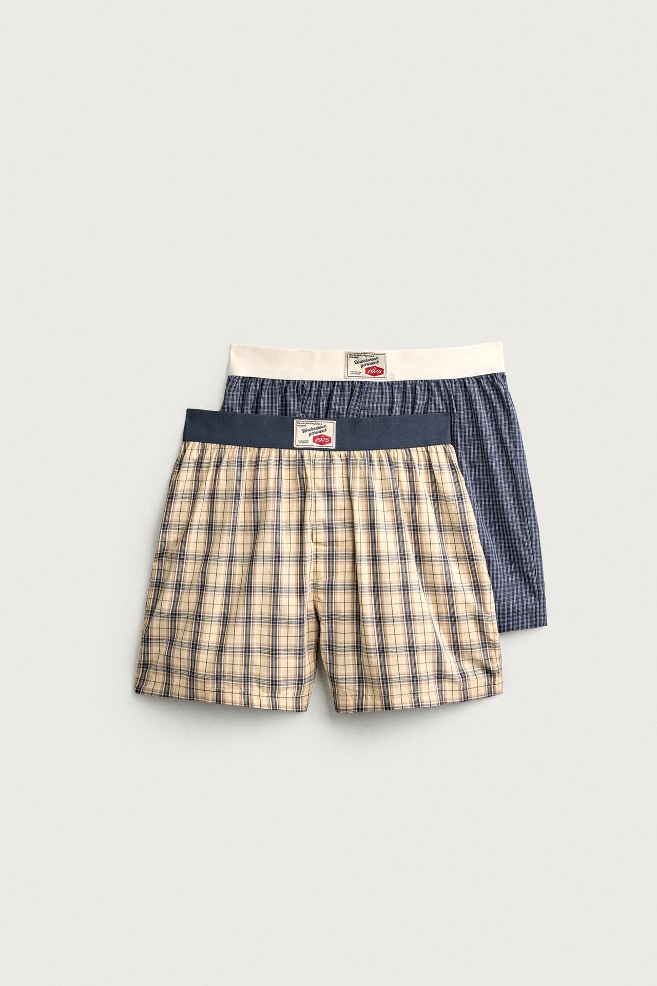 2-PACK MIXED POPLIN BOXERS — various