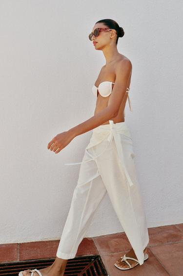 STRAIGHT-LEG PAREO TROUSERS - Ecru by Zara - Image 4