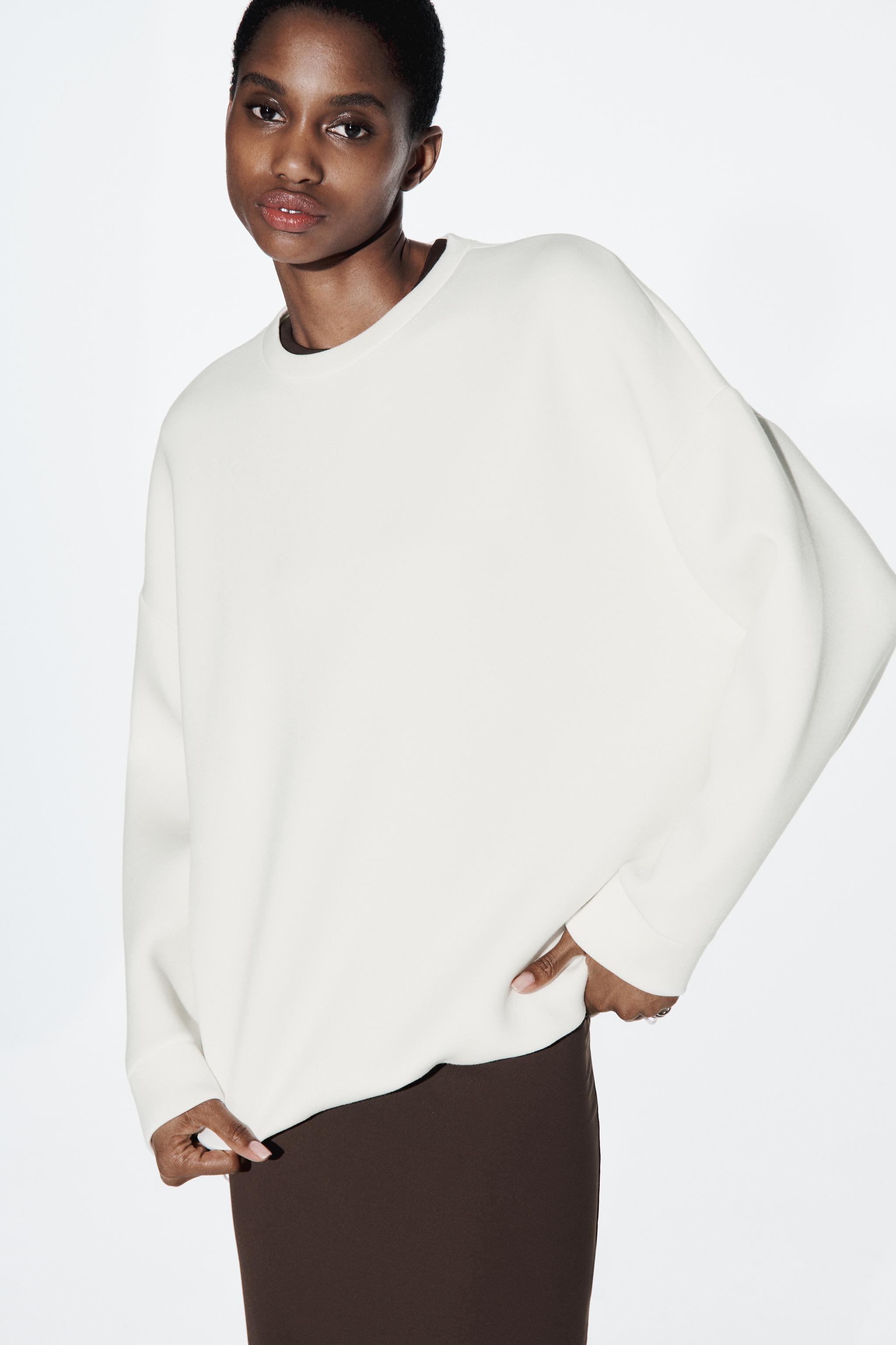 Zara white 2024 sweatshirt