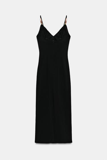 FITTED BEADED MIDI DRESS - Black by Zara - Image 5