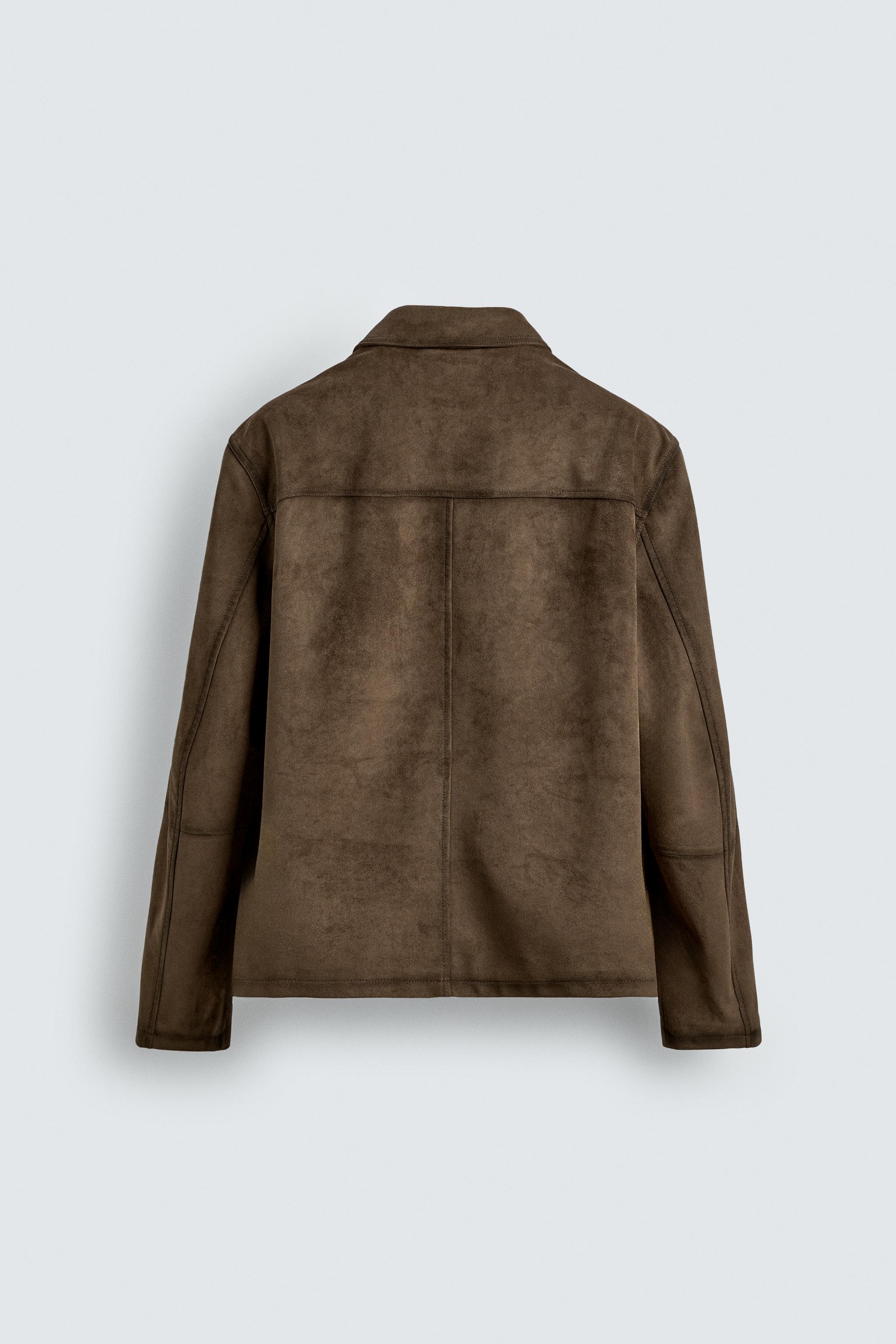 REGULAR FIT FAUX SUEDE OVERSHIRT