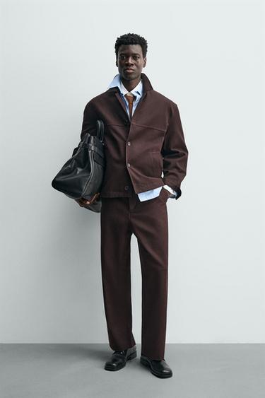 TWILL OVERSHIRT MET STRUCTUUR - Granaat van Zara - Afbeelding 0