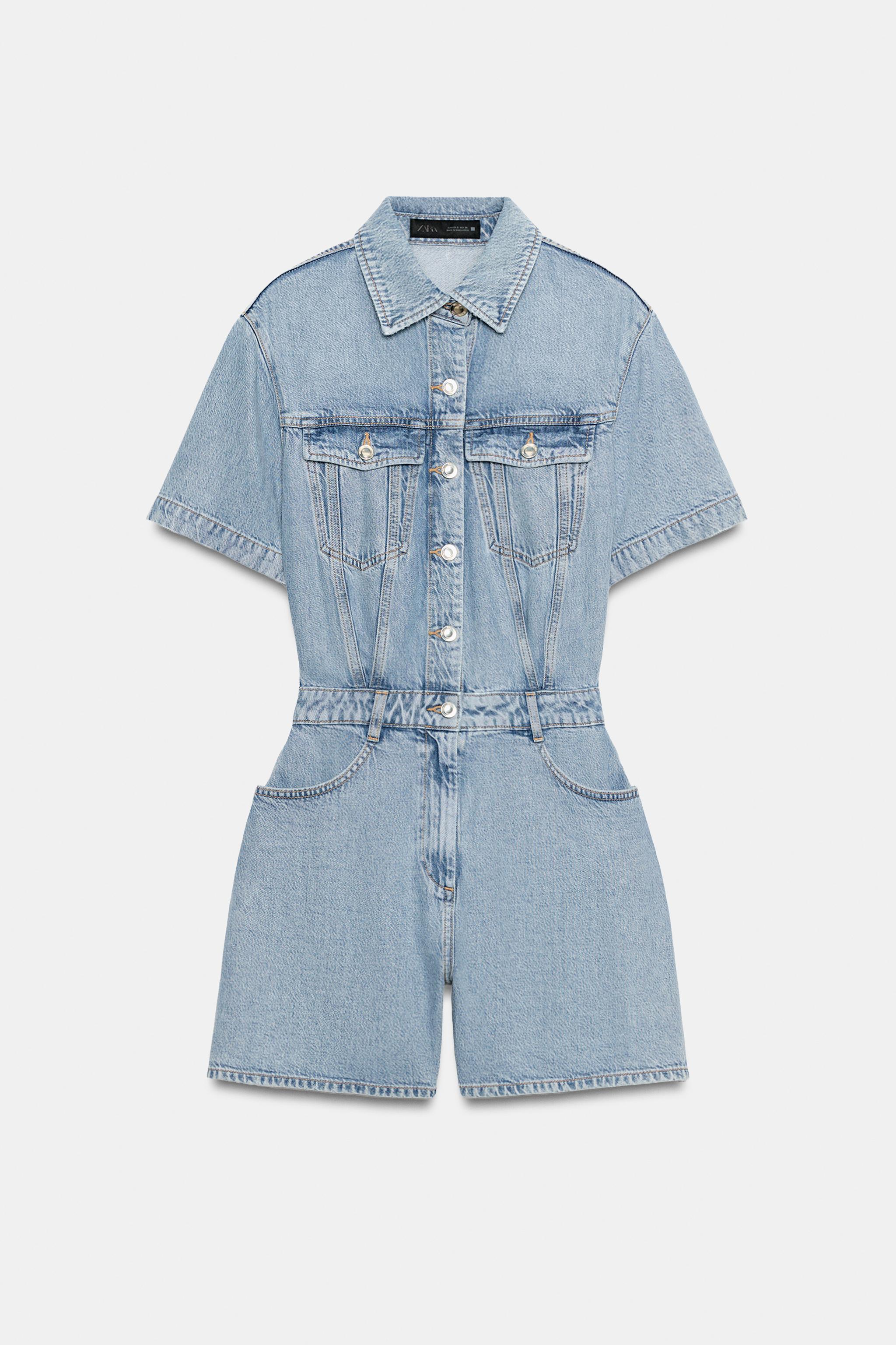 Z1975 SHORT FLOWY DENIM JUMPSUIT