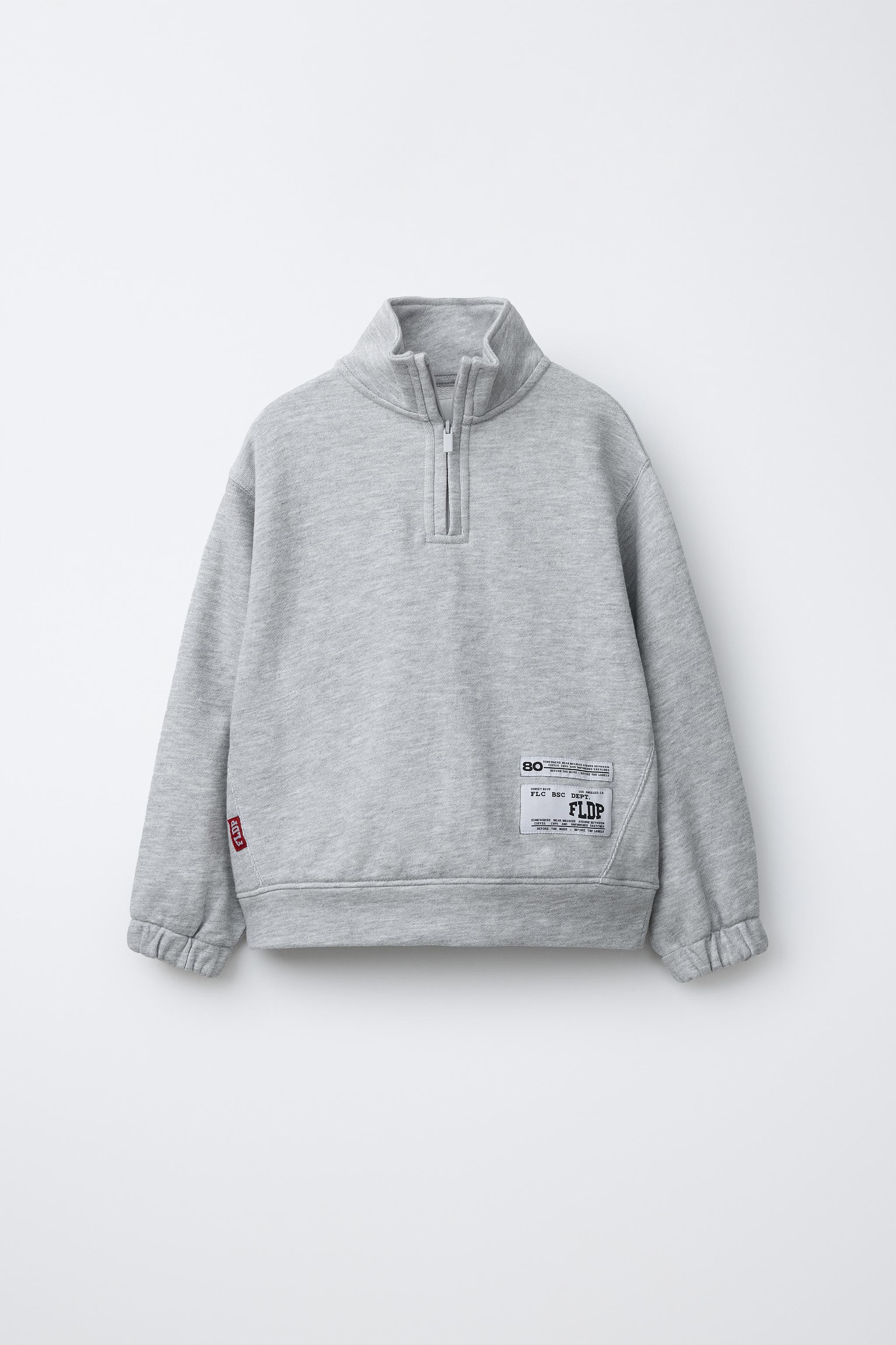 アメガジ LABEL APPLIQUÉ SWEATSHIRT - Gray marl | ZARA Canada