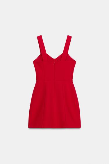 CORSETRY-INSPIRED MINI DRESS - Red by Zara - Image 7